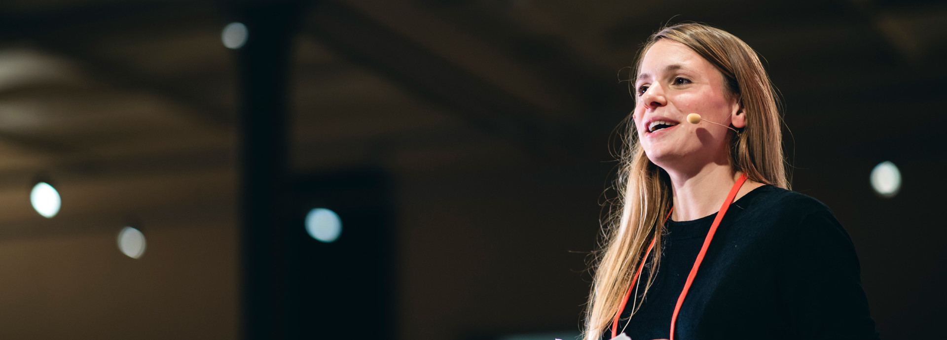 Woman on stage at Science Summit 2019