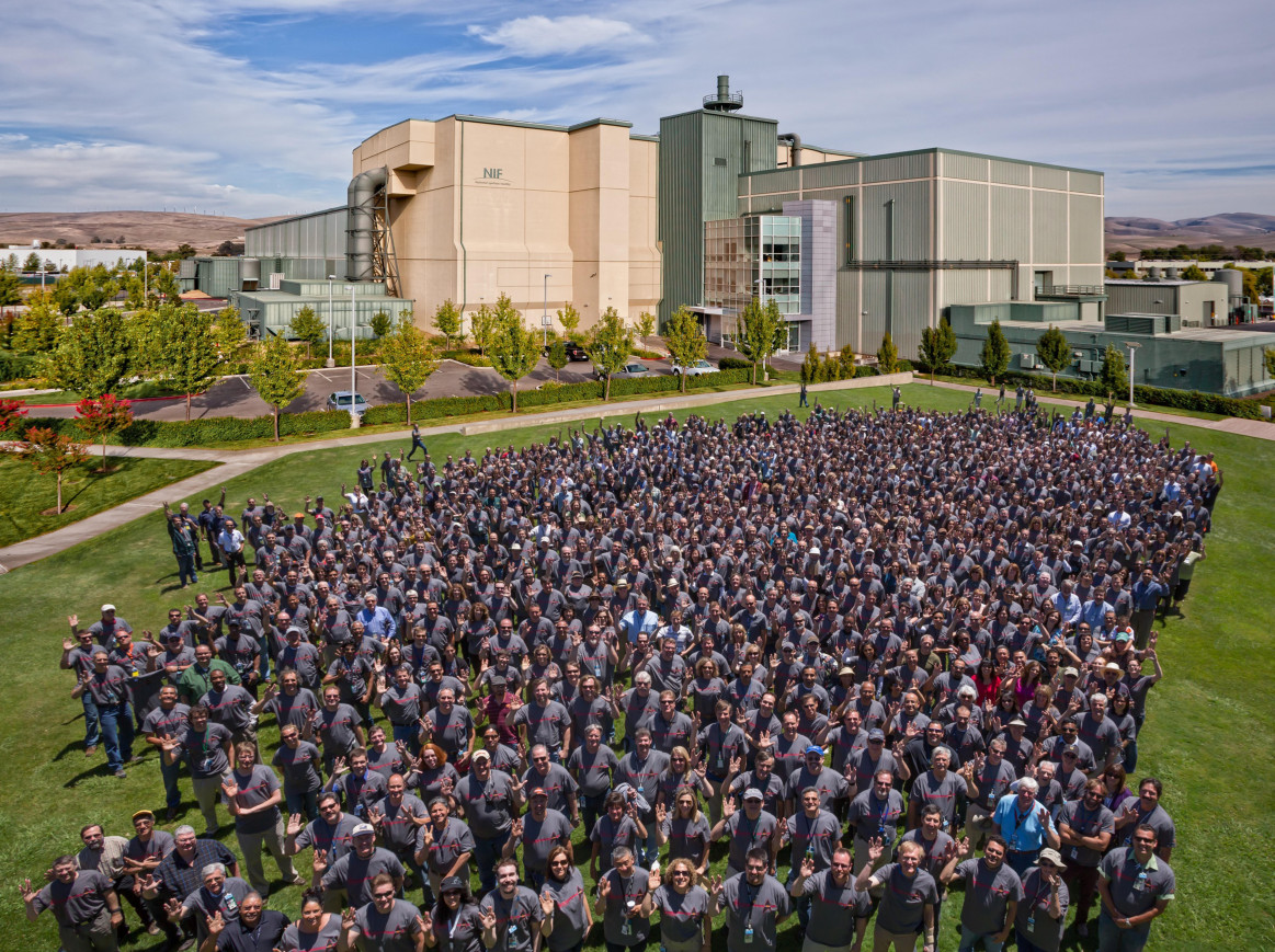 Achieving the ignition goal involved a large team of experts in a wide array of fields. Some of the international team are pictured at the National Ignition Facility